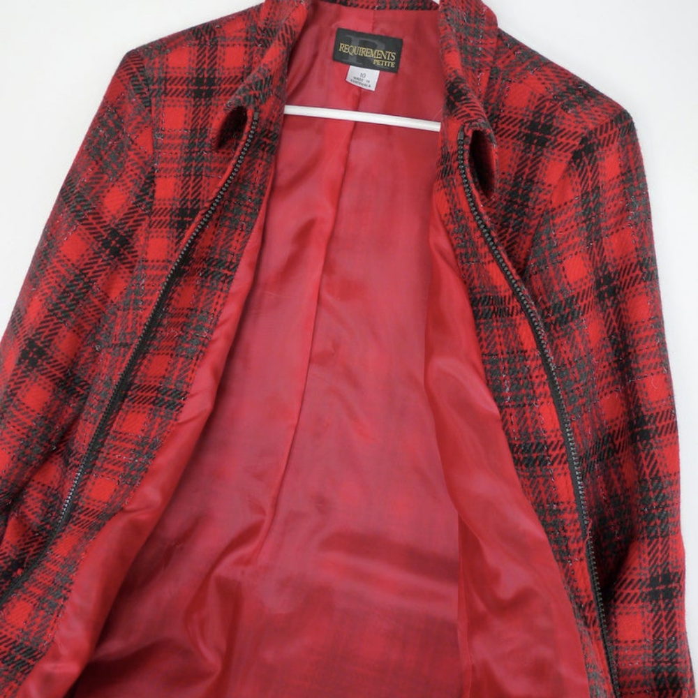 Requirements plaid jacket red 10P Lt weight - Picture 3 of 6